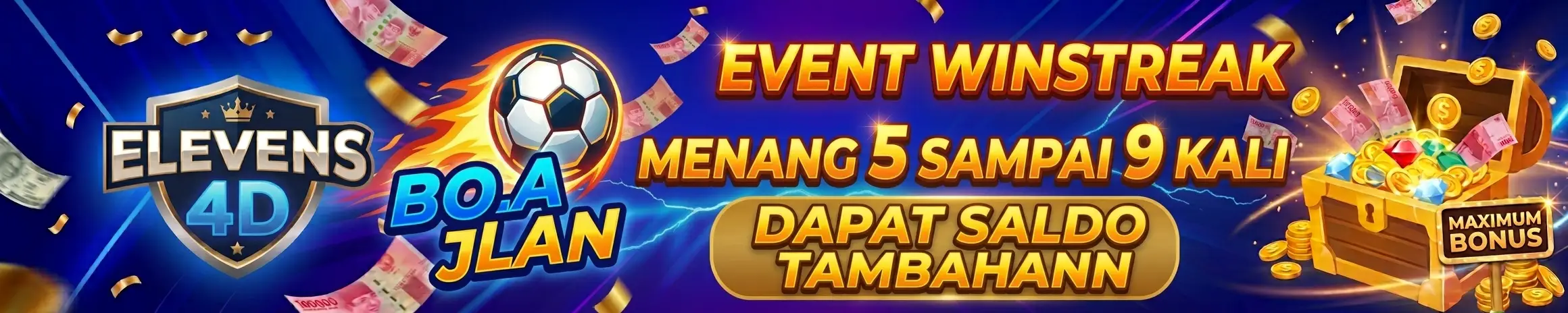 BONUS WINSTREAK BOLA JALAN ELEVENS4D